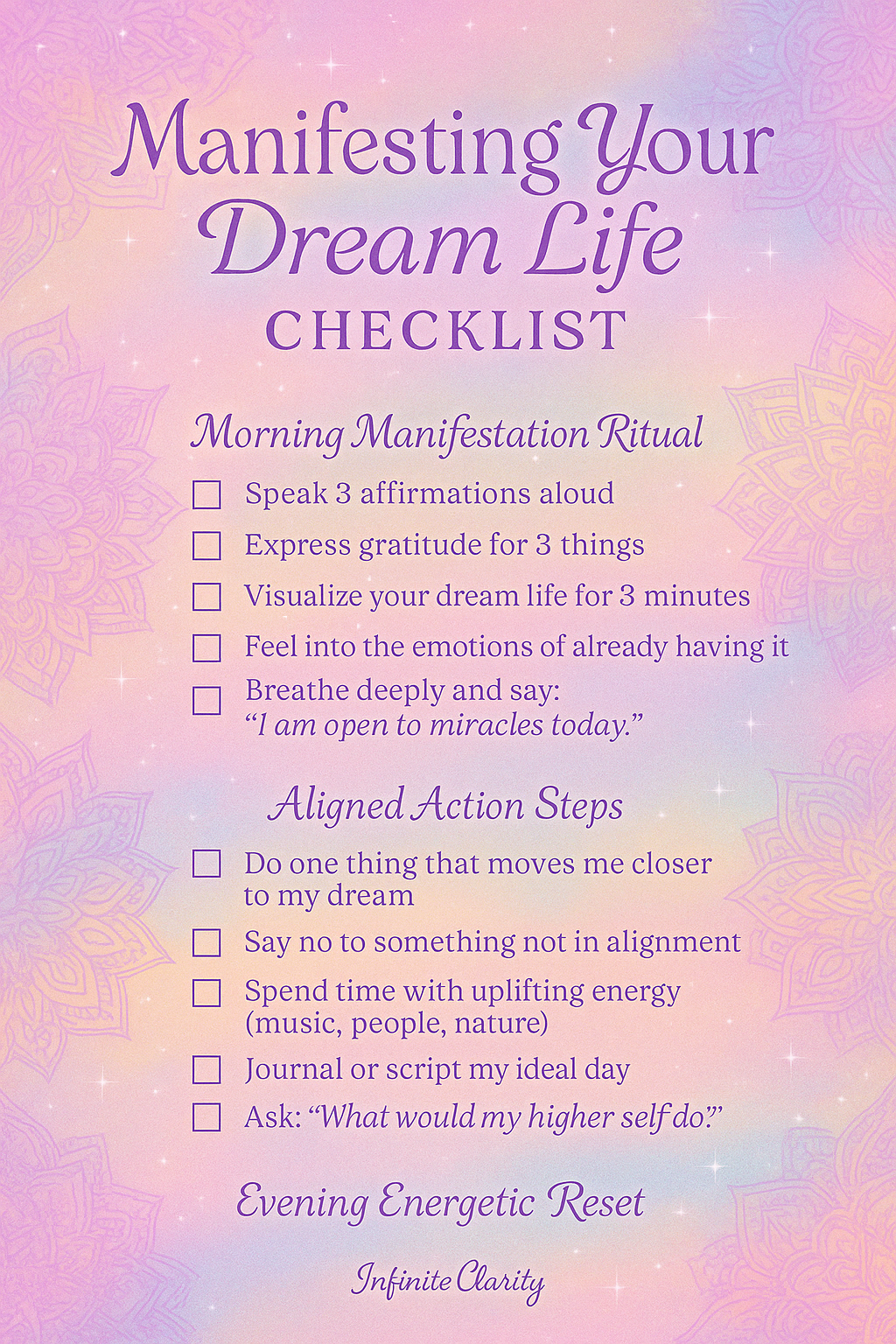 Manifesting Your Dream Life Checklist (Digital Download)